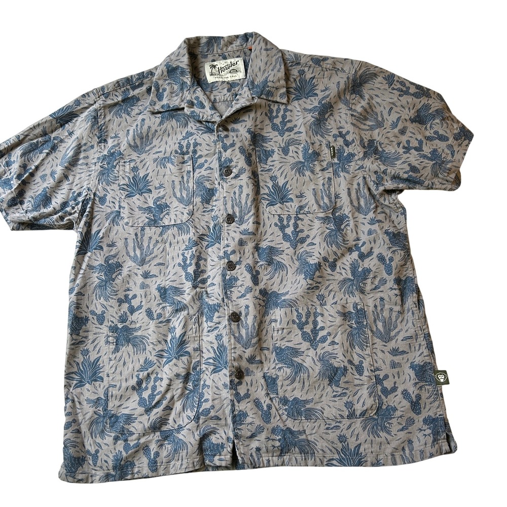 Howler Brothers Sunset Scout "Gallos Galore/ Dos Gallos"t Shirt Small Grey Blue